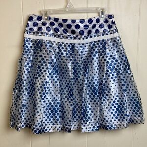 Dolce & Gabbana White Blue Knee Length A Line Polka Dot Skirt Size 44
